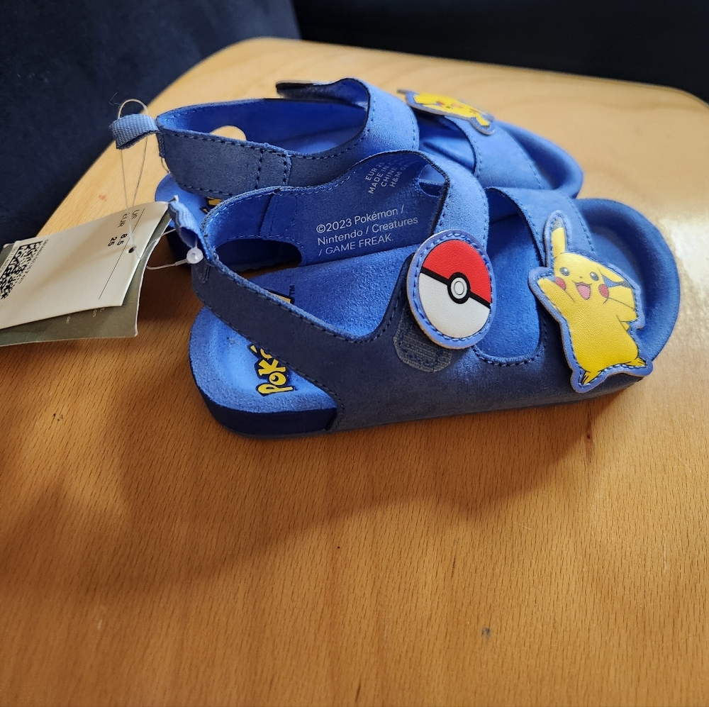 Pokemon Blue Sandals with Pikachu and Pokeball